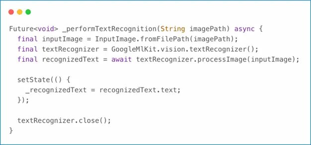 Implementing Google ML Kit's text recognition in Flutte