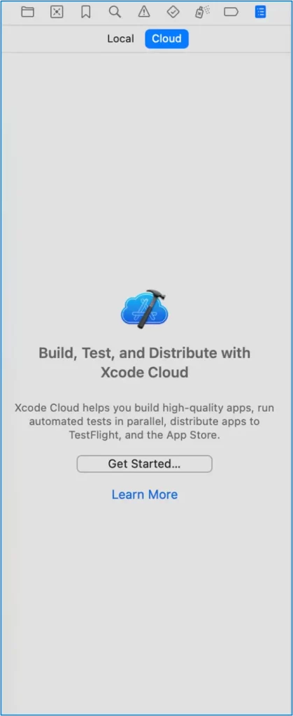 Xcode Cloud interface showcasing streamlined iOS development features