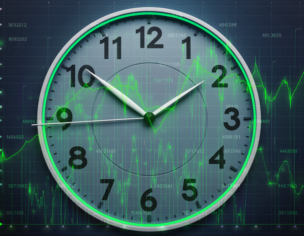Close-up of a wall clock showing time, symbolizing time management, deadlines, and productivity