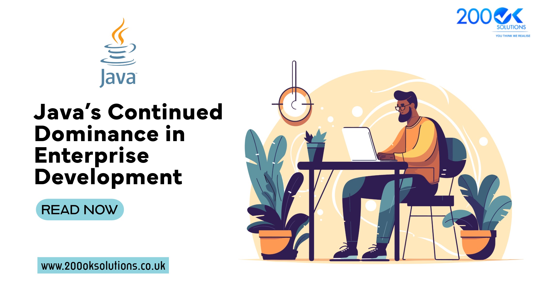 Developer working on enterprise Java application development at desk with laptop - Java's Continued Dominance in Enterprise Development - 200OK Solutions